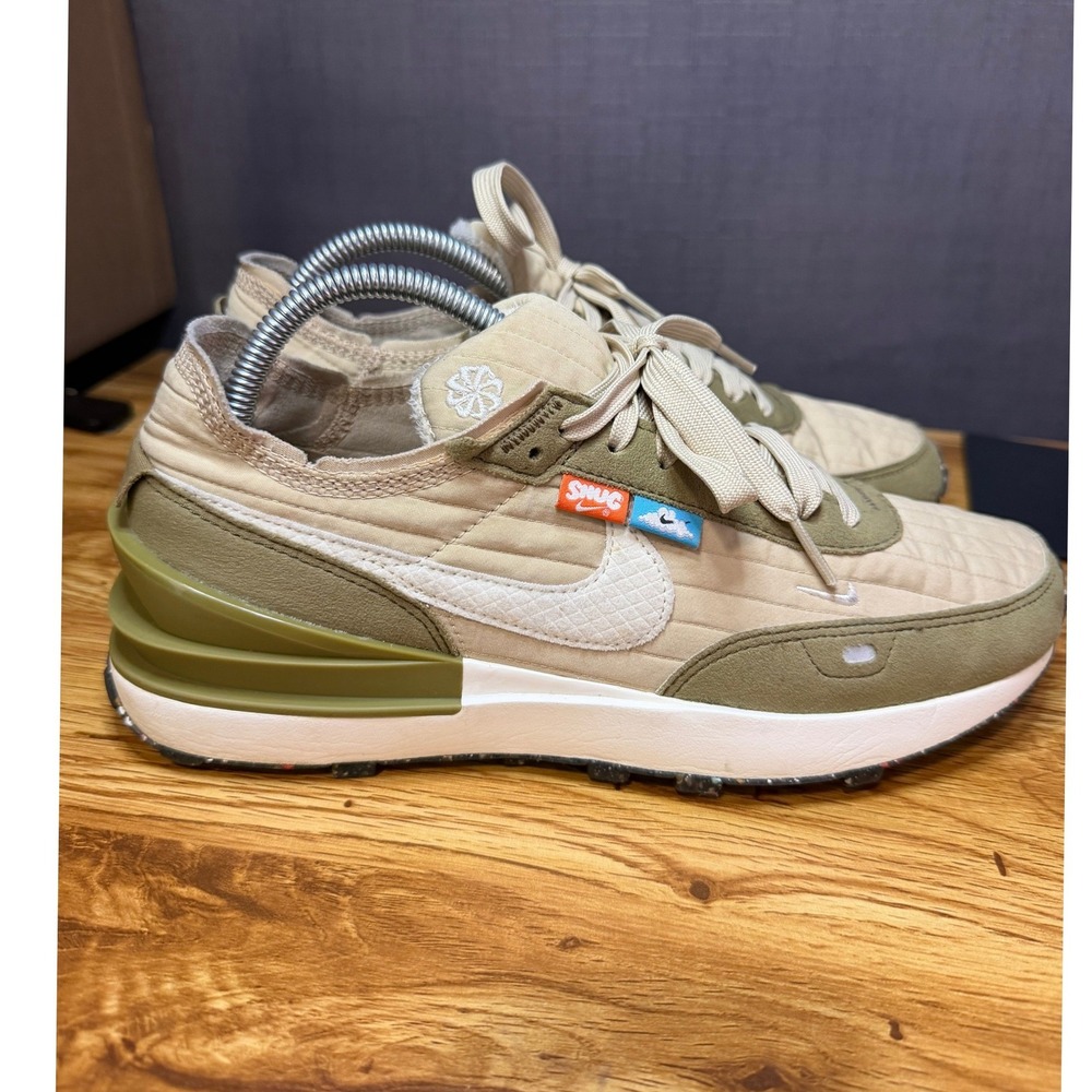 Nike Waffle One SE Snug Rattan Olive Flak Quilted Sneakers DC8890-201 Men's 8.5